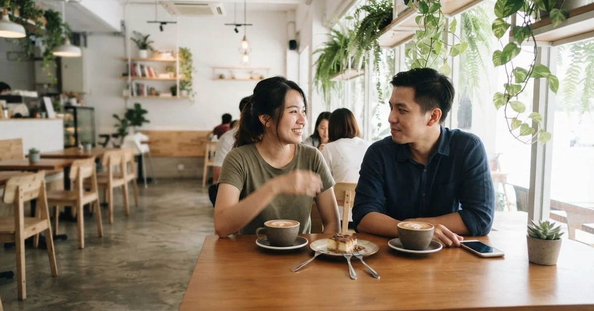 Choosing a cafe for a first date in Petaling Jaya