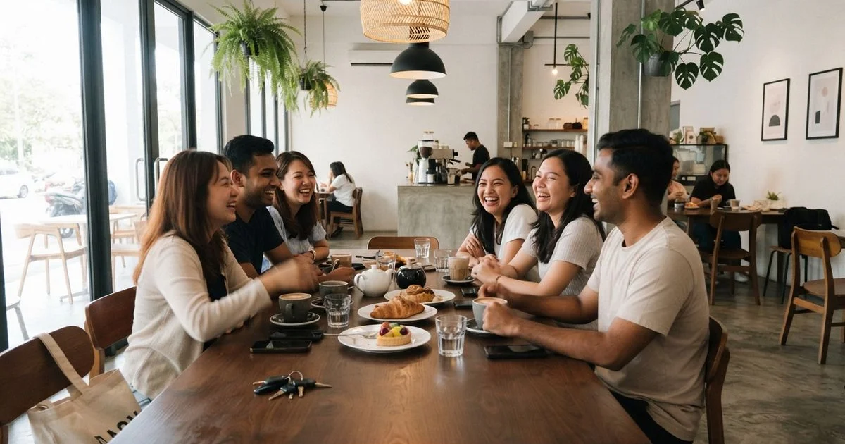 How much a cafe outing costs for a group in Petaling Jaya